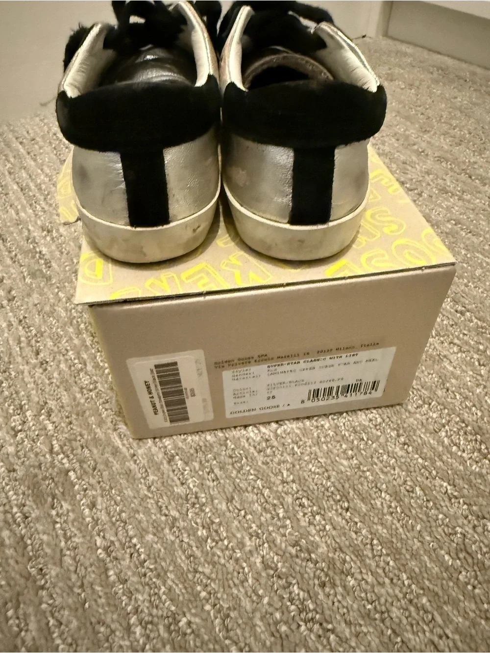 Golden Goose Kids Silver and Black Low-Top Sneakers